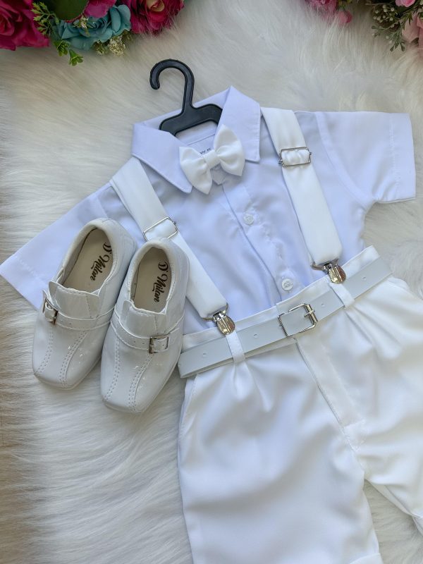 Conjunto Miss Cherry Meninos Social Shorts Ravi Branco - Image 3