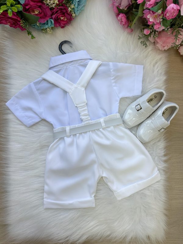 Conjunto Miss Cherry Meninos Social Shorts Ravi Branco - Image 4