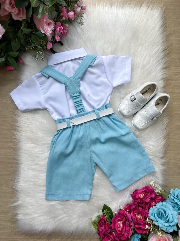 Conjunto Miss Cherry Gustavo Suspensorio Shorts Azul Bebe - Image 4