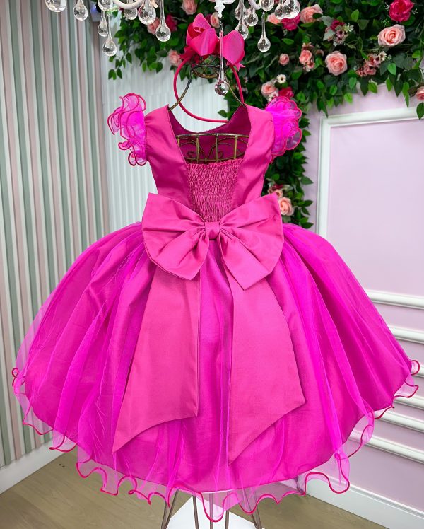 Vestido Princesa Belli Tematico Barbie Pink Glitter - Image 4