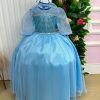 Vestido Fantasia Elsa Frozen Longa