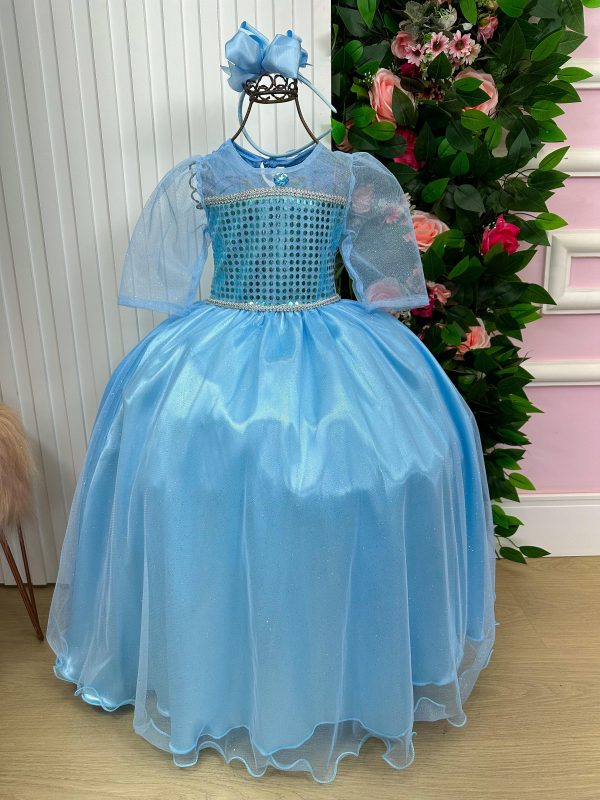 Vestido Fantasia Elsa Frozen Longa - Image 3