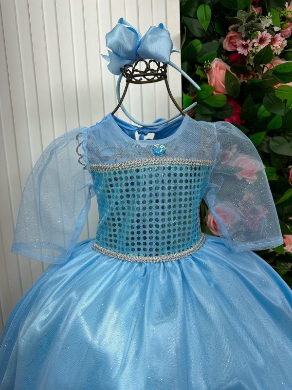 Vestido Fantasia Elsa Frozen Longa - Image 4