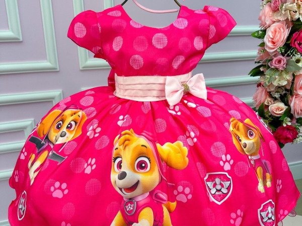 Vestido Infantil Temático da Gigi Patrulha Canina- Sky