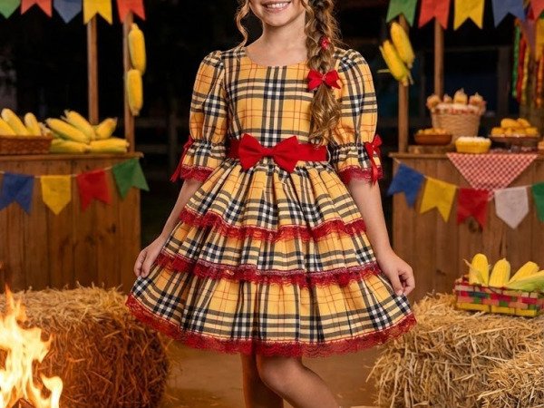 Vestido Junino Banana Club Encanto Caipira