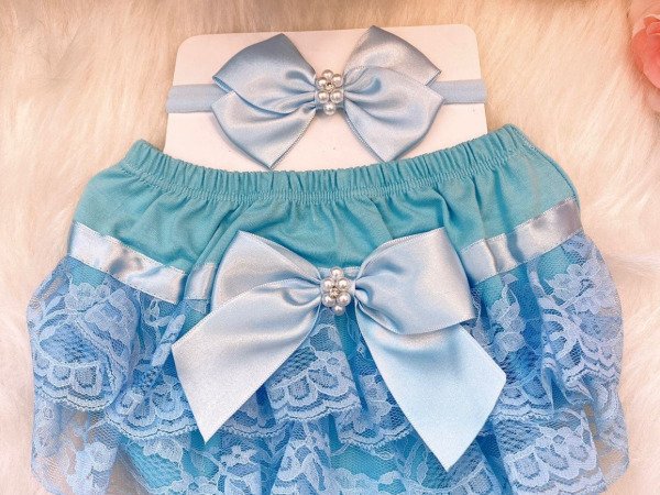 Kit Bunda Rica Azul Bebê/Calcinha