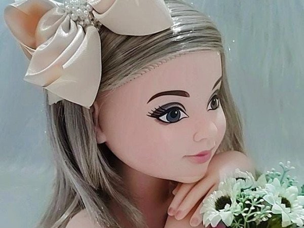 Tiara Belli Marfim Laço Miolo de Perolas