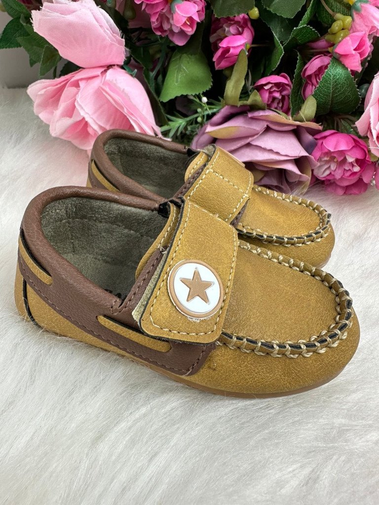 Mocassim Ortobaby Masculino Amarelo Mostarda