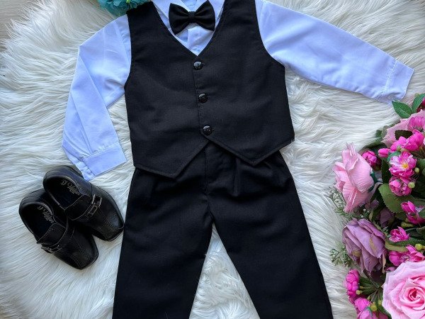 Conjunto Miss Cherry Social Colete Preto