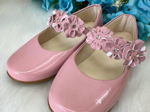 Sapatilha Bruninha Flores Nude – Rose