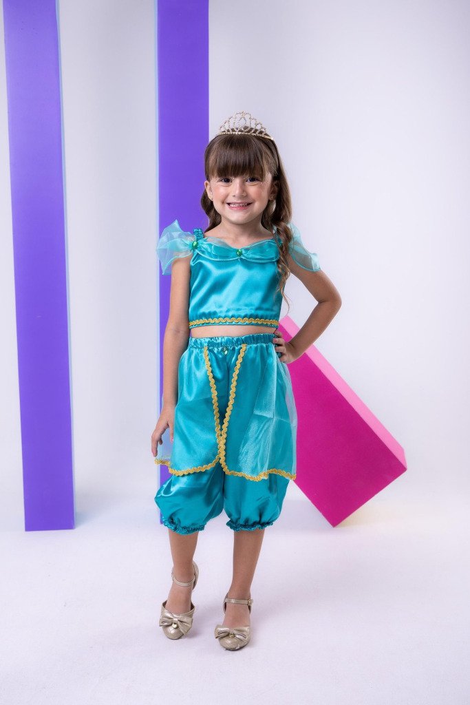 Fantasia Princesa Belli Princesa Jasmine Verde Tiffany