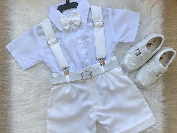 Conjunto Miss Cherry Meninos Social Shorts Ravi Branco