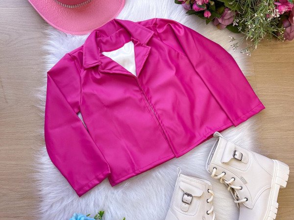 Jaqueta/Casaco Ysa Kids Corino Pink