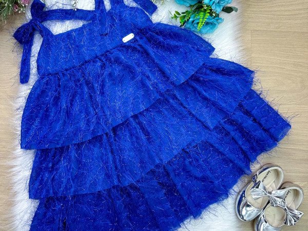 Vestido Banana Club Vitoria Azul Royal