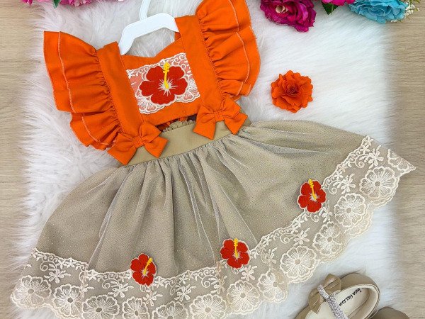 Romper/Vestido Princesa Belli Moana Princesa Praiana