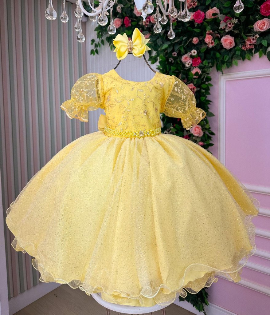 Vestido Bella Child Laize Amarelo