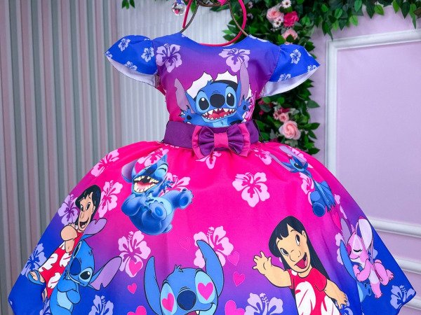 Vestido Infantil Temáticos Luxo Lilo e Stitch
