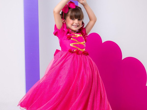 Vestido Bella Child/Fantasia Longa A Bela Adormecida Aurora Pink