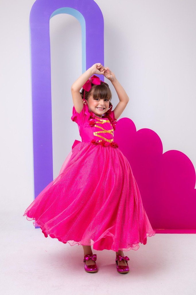 Vestido Bella Child/Fantasia Longa A Bela Adormecida Aurora Pink