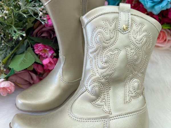 Bota/ Coturno Flor Di Mila Boiadeira Texana Maria Dourado