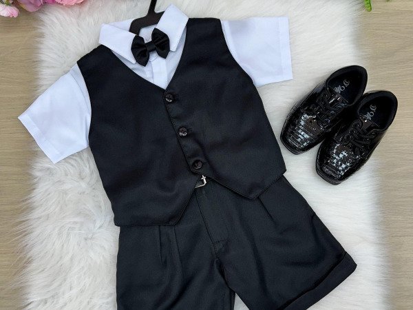 Conjunto Social Miss Cherry Leandro Colete Preto