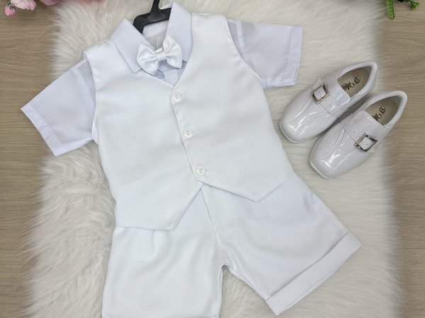 Conjunto Social Miss Cherry Leandro Colete Branco