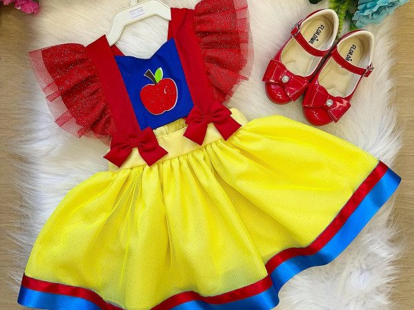 Romper/Vestido Princesa Belli Branca de Neve