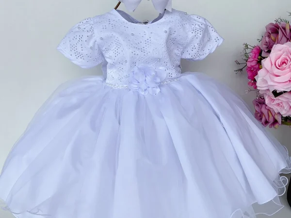 Vestido Marie Bebe Branco Flor
