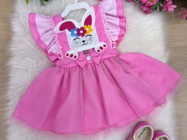 Romper/Vestido Princesa Belli Rosa Coelhinho