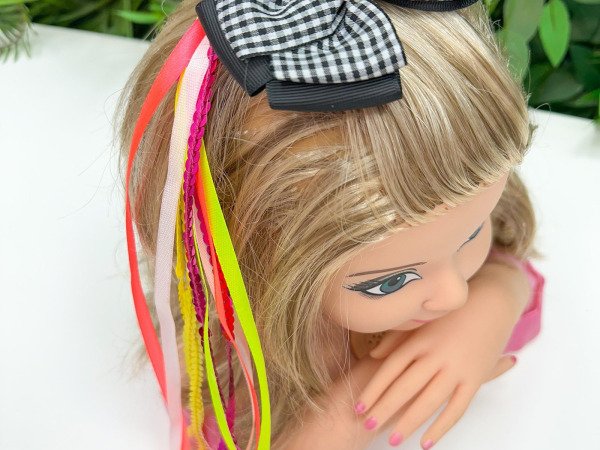 Laço Belli Bico de Pato Preto Xadrez Junino