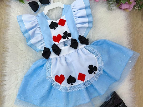 Romper/Vestido Princesa Belli Alice no Pais das Maravilhas