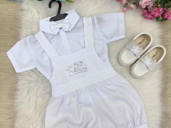 Conjunto Miss Cherry Meninos Bebe Theo Branco