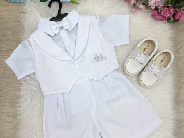 Conjunto Miss Cherry Meninos Bebe Felipe Shorts Branco