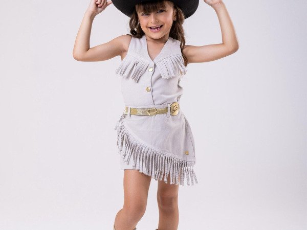 Conjunto Blogueirinha Boiadeira Maraisa Jeans Off