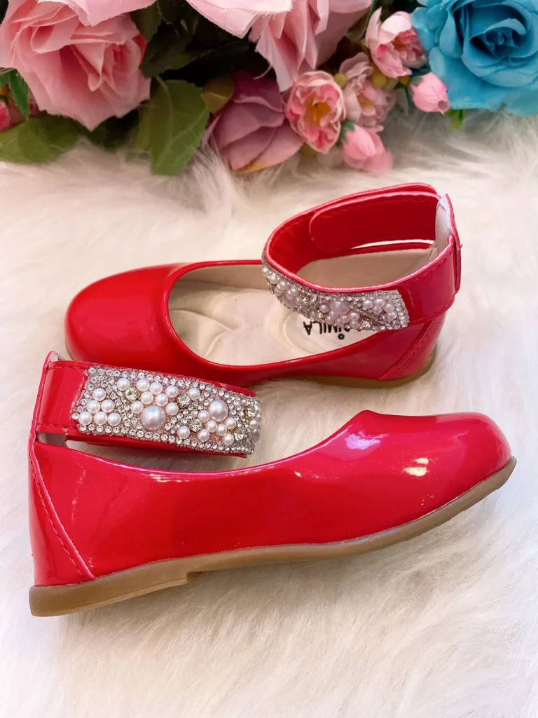 Sapatilha Flor di Mila Vermelho “Perolas” Luxo
