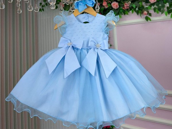 Vestido Marie Bebe Mia Azul Bebe