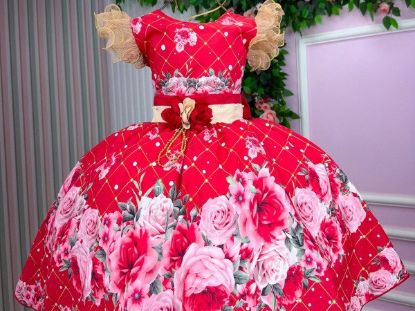 Vestido Marie Natalia Flores Vermelho – Natal