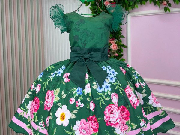 Vestido Marie Flor de Natal Verde
