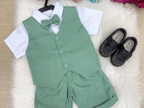 Conjunto Social Miss Cherry Leandro Colete Verde