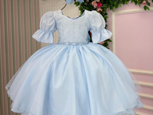 Vestido Bella Child Priscila Azul Bebe