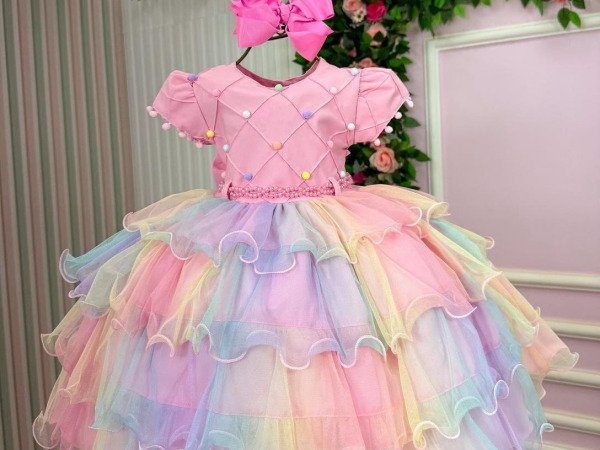 Vestido Menina Bonita Arco iris Aurora – Candy