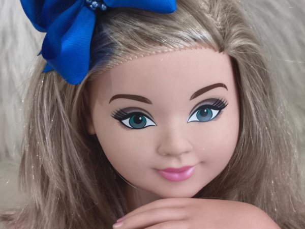 Laço Belli Bico de Pato Azul Royal Miolo de Perolas