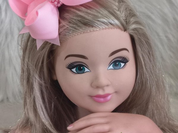 Laço Belli Bico de Pato Rosa Bebe Miolo de Perolas