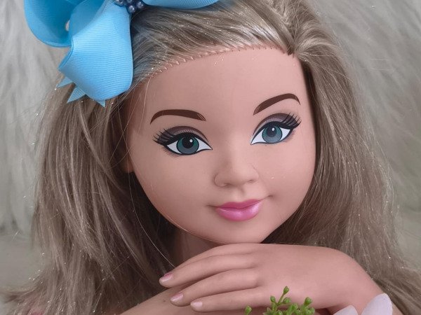 Laço Belli Bico de Pato Azul Bebe Miolo de Perolas