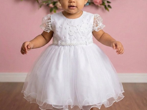 Vestido Menina Bonita Bebe Ana Sofia Branco