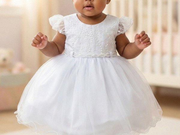 Vestido Menina Bonita Bebe Ana Maria Branco