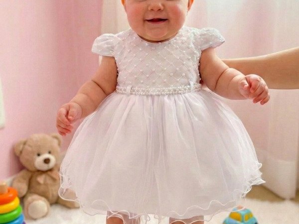 Vestido Menina Bonita Bebe Ana Flavia Branco
